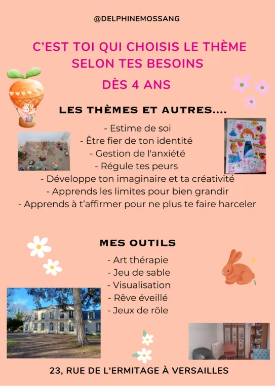 Une thérapie ludique, efficace et créative grâce à des outils novateurs, Versailles, Delphine Mossang